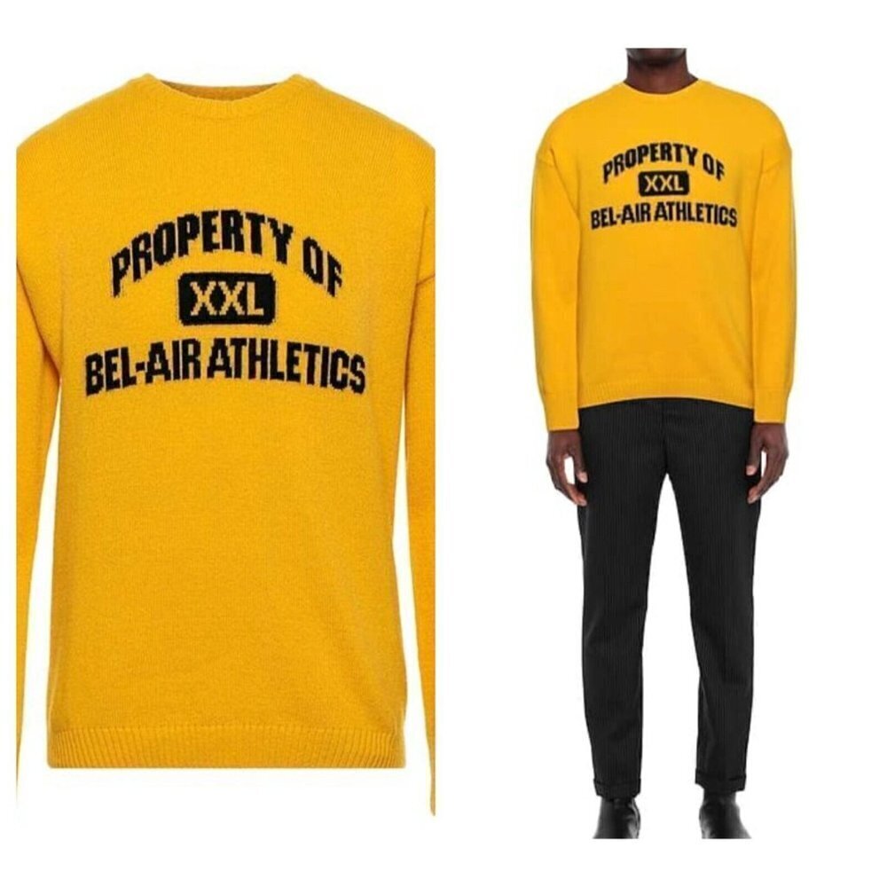 Bel Air Athletics men's Lion Graphic -knit Wool Blend Jumper Pullover Grown-ish